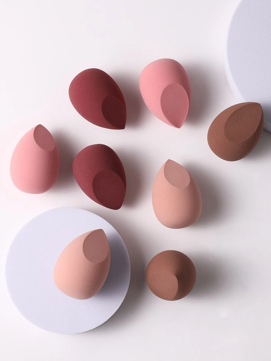 8 Mút trang điểm, Thích hợp cho kem che khuyết điểm dạng kem & dạng bột, dụng cụ trang điểm dạng phấn dạng bột - Nhiều màu - Xem 1