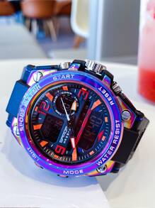 雙顯式防水電子錶 - 黑色 - 查看 2