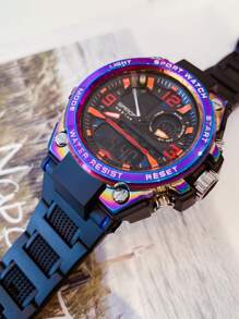 雙顯式防水電子錶 - 黑色 - 查看 3