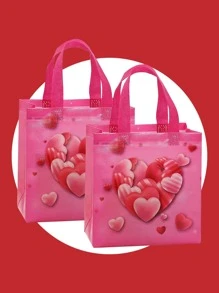 2pcs Heart Pattern Gift Bag