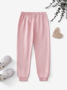 Toddler Girls Heart Print Joggers - Baby Pink - View 2