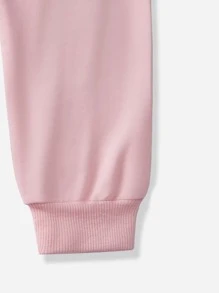 Toddler Girls Heart Print Joggers - Baby Pink - View 3