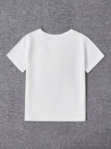 Toddler Girls Patched Detail Bow Front Tee - White - View 2