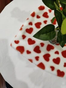 Heart Shaped Fluffy Placemats, Suitable For Valentine's Day, Wedding And Daily Dining Table Decor