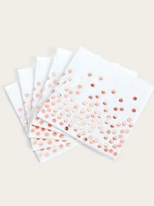 25 件/套白色和玫瑰金一次性餐巾，13*13 英寸 2 层，派对用品，玫瑰金圆点餐巾适用于晚餐毕业典礼结婚周年纪念日鸡尾酒生日派对装饰派对餐巾，圣诞节