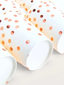 12入組波點圖案一次性杯子 - 彩色 - 查看 2