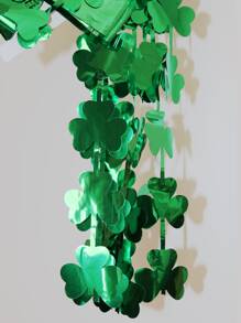 1入組三葉草裝飾裝飾流蘇窗簾 - 綠色 - 查看 2