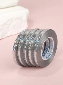 5 件-10 米银色圆点气球丝带，气球装饰丝带，丝带圈，