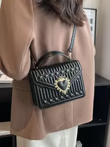 Túi xách nữ màu trơn dập nổi, túi tote thanh lịch dành cho nữ, túi đeo vai thường ngày dành cho nữ, có thể đựng ví, điện thoại, ví đựng tiền xu, mỹ phẩm, túi trang điểm, hộp đựng tai nghe, phù hợp cho các cô gái đi làm hàng ngày, mua sắm, du lịch, chụp ảnh, cũng là một món quà tuyệt vời dành tặng bạn gái hoặc mẹ trong dịp lễ. - màu đen - Xem 2
