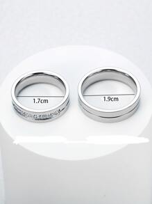 Bộ 2 Cặp Nhẫn Đính Đá Cubic Zirconia - Bạc - Xem 3