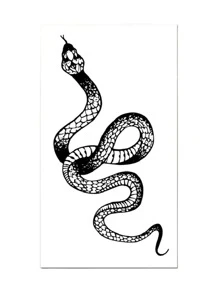 張防水持久黑蛇臨時紋身貼紙 - 黑色 - 查看 2