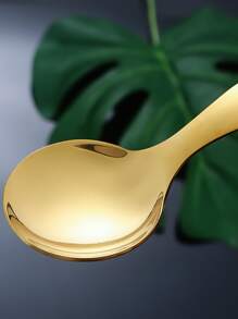 1 pieza Cuchara de té de acero inoxidable - Dorado - Ver 4