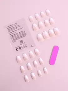 Express Your Love With 24pcs Long Coffin Fake Nail & 1pc Nail File & 1sheet Tape Express Your Love With 24pcs Long Coffin Fake Nail & 1pc Nail File & 1sheet Tape Press On Nails Nail Supplies - Multicolor - View 2