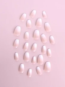 Express Your Love With 24pcs Long Coffin Fake Nail & 1pc Nail File & 1sheet Tape Express Your Love With 24pcs Long Coffin Fake Nail & 1pc Nail File & 1sheet Tape Press On Nails Nail Supplies - Multicolor - View 3