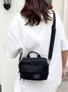 Túi đeo chéo Nữ Lá thư Có thể điều chỉnh được Tay cầm Top Mát mẻ - màu đen - Xem 4