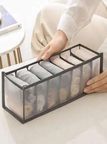 1 hộp đựng tất có màu tương phản - Xám - Xem 2