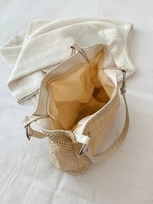 環鏈草編包 - 米色 - 查看 7