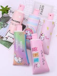 1pc Unicorn Pattern Random Pencil Bag - Multicolor - View 2