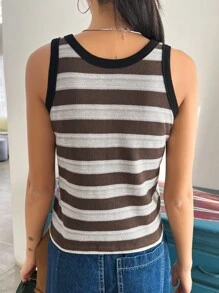 DAZY Top tank de rayas unido en contraste - Multicolor - Ver 2