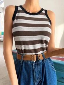 DAZY Top tank de rayas unido en contraste - Multicolor - Ver 4