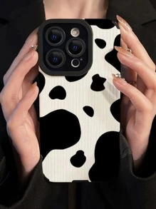 奶牛圖案手機殼 - 黑與白 - 查看 1