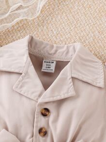 嬰兒荷葉袖西裝領襯衫連體短褲