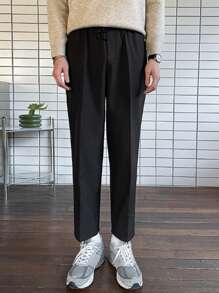 DAZY Men Solid Slant Pocket Trousers - Black - View 4