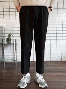 DAZY Men Solid Slant Pocket Trousers - Black - View 6