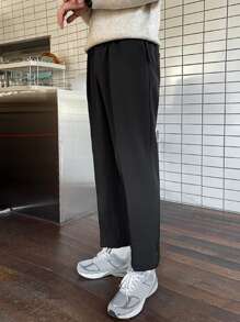 DAZY Men Solid Slant Pocket Trousers - Black - View 7