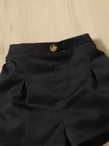 SHEIN Baby Girl Fold Pleated Detail Shorts