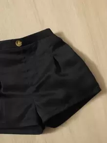 SHEIN Baby Girl Fold Pleated Detail Shorts