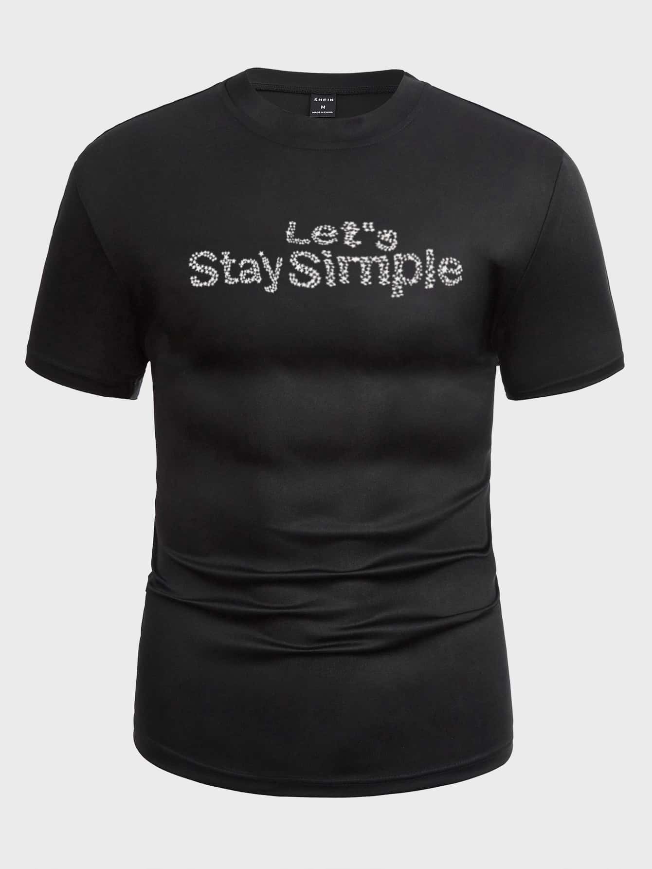 Manfinity Men Slogan Graphic Tee - Black - View 1