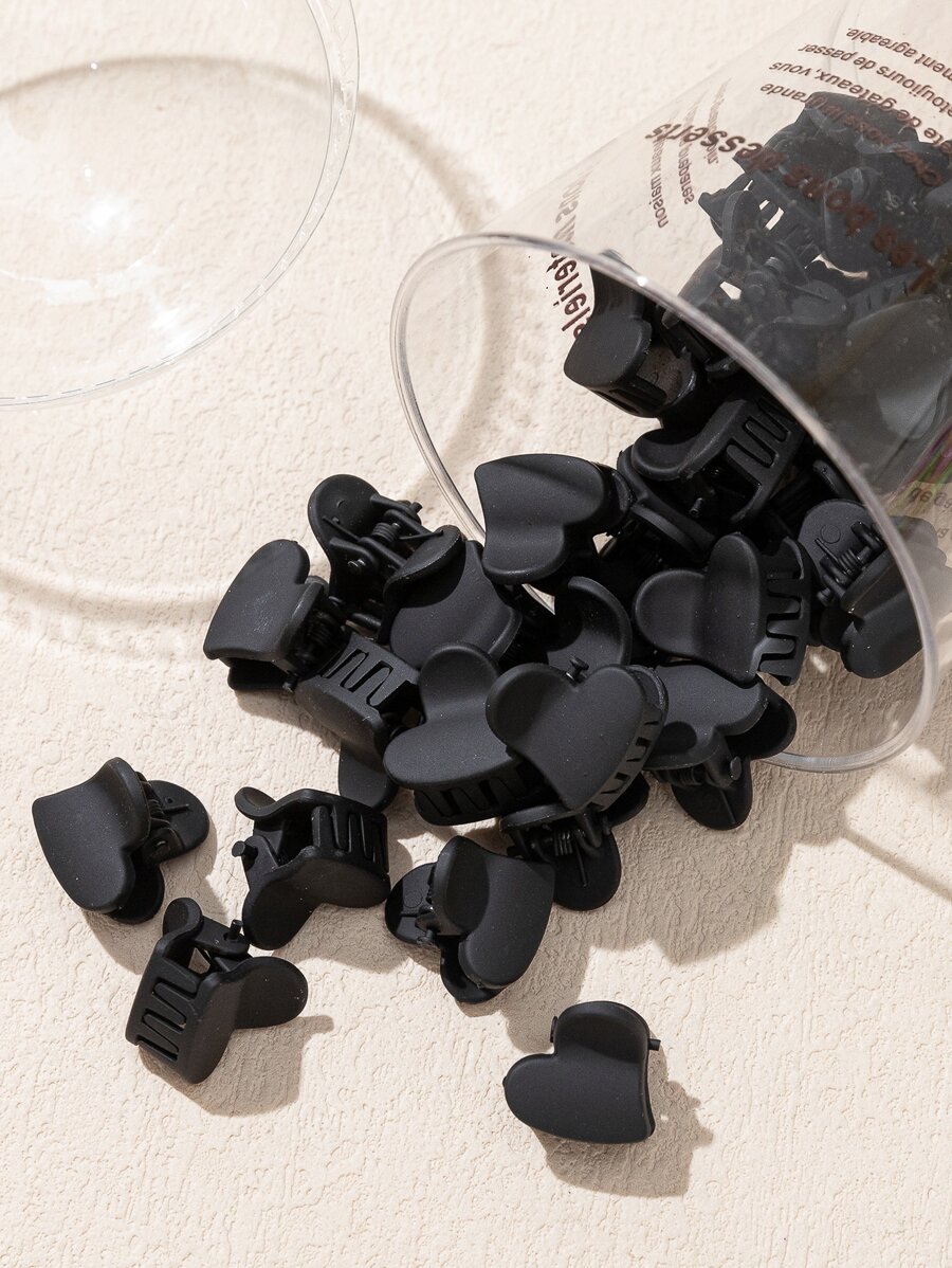 35 chiếc kẹp tóc thiết kế hình trái tim - màu đen - Xem 1