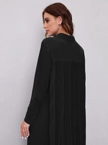 Seusyu 素色百褶後襯衫連衣裙