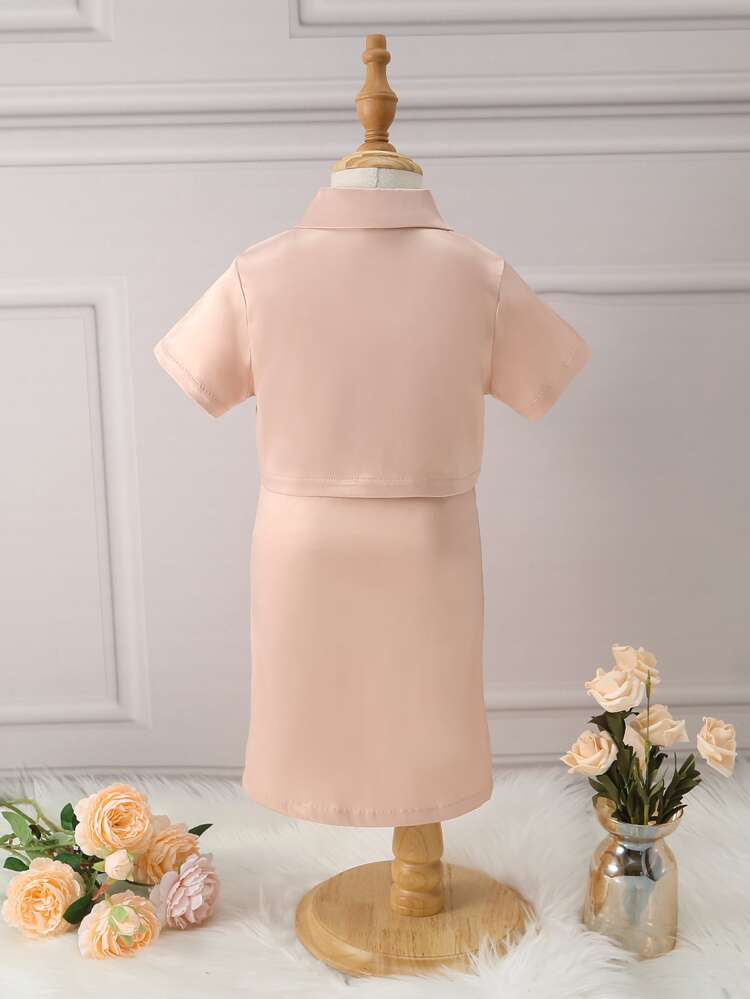 Kleinkind Mädchen Cami Kleid & Bluse mit Knopf