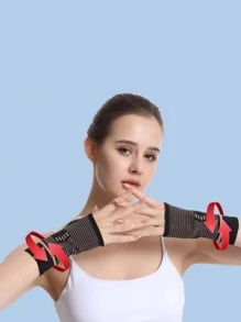2pcs Striped Pattern Wrist Bracers - Black - View 4