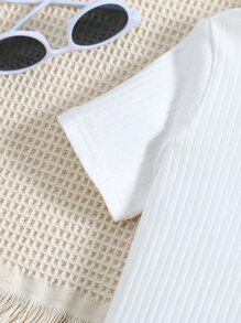 Niñas Pantalones con camiseta tejido de canalé - Multicolor - Ver 4