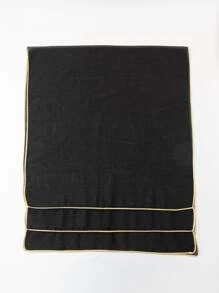 Contrast Binding Scarf - Black - View 3