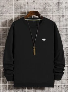 Manfinity Homme Men Horse Embroidery Sweatshirt - Black - View 3