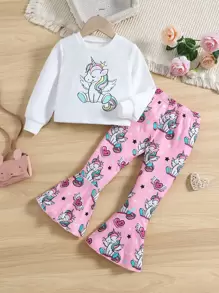 Bộ thời trang bé gái Xù Hoạt hình Giải trí - Nhiều màu - Xem 1