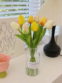 1pc Simulation Tulip, Simulation Flower, Fake Flower, Wedding Decor - Pink - View 7