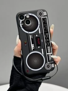 Radio Pattern Phone Case With Lanyard,International Version, Not The Domestic Version - Multicolor - View 2