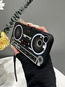 Radio Pattern Phone Case With Lanyard,International Version, Not The Domestic Version - Multicolor - View 3