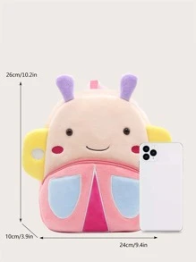 1pc Cartoon Animal Pattern Plush Backpack, Suitable For 2-4 Years Old Boys/Girls, Lion/Giraffe/Unicorn Design