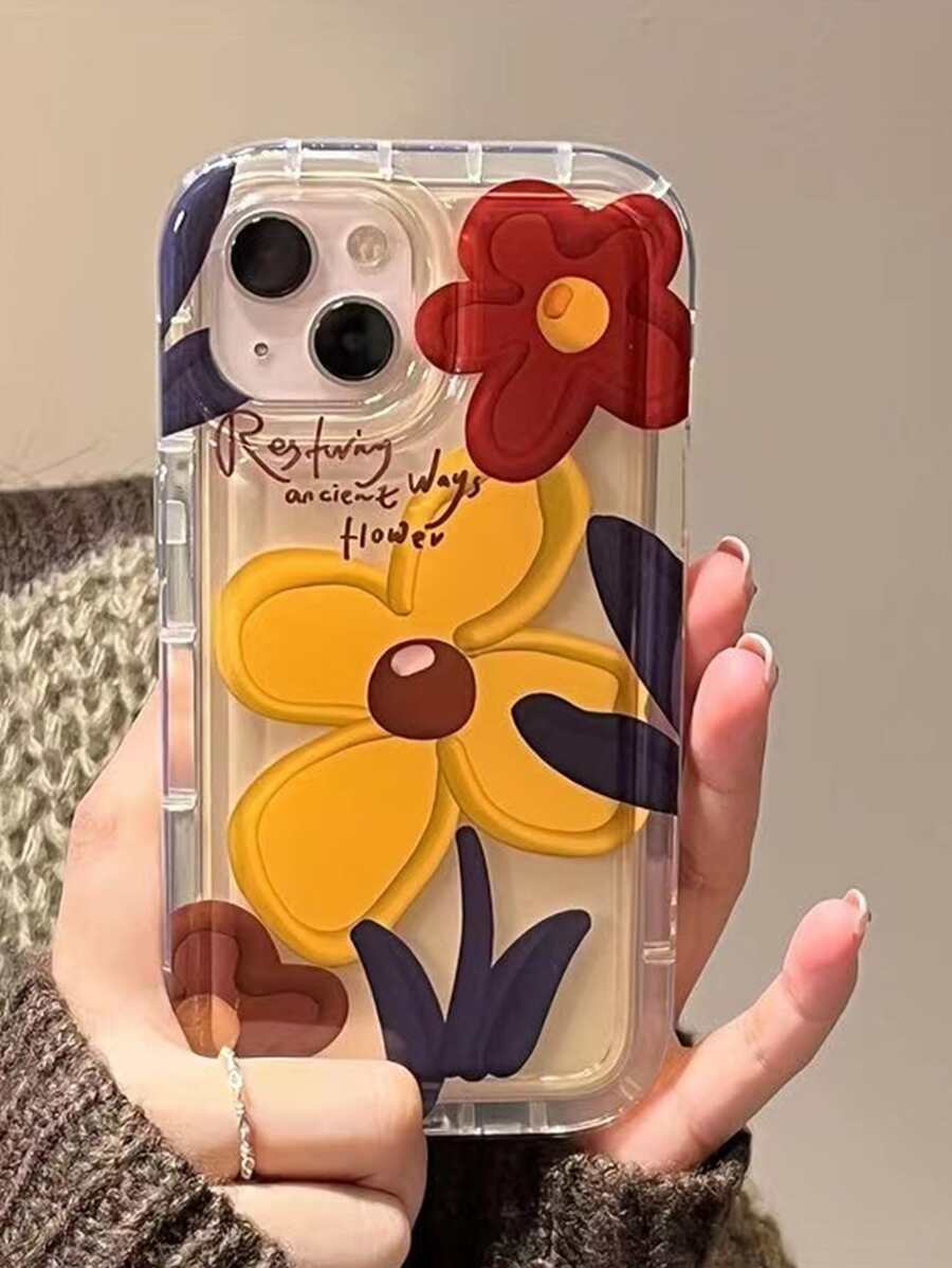 Funda de teléfono con patrón floral de verano compatible con IPhone 15/15Pro/15Plus/15Promax - Multicolor - Ver 1