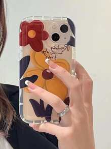 Summer Floral Pattern Clear Phone Case Compatible With IPhone 15/15Pro/15Plus/15Promax
