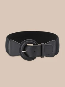 Black Wide Belt - Black - View 1
