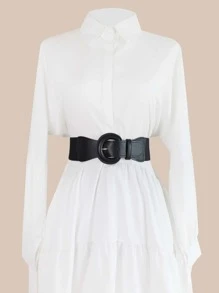 Black Wide Belt - Black - View 3