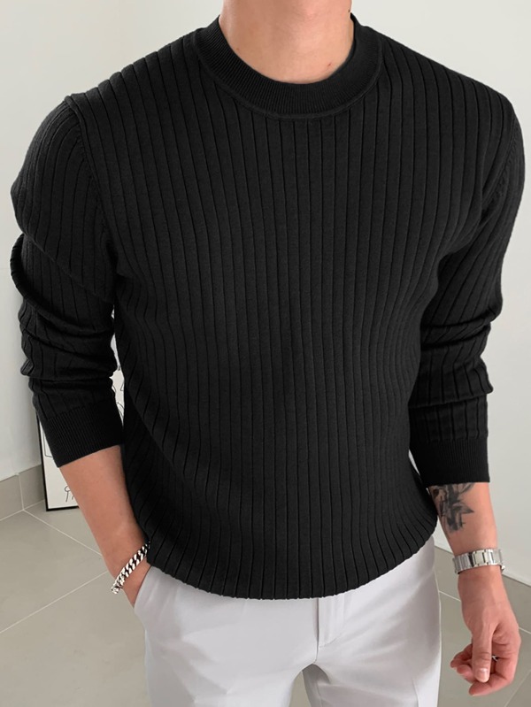 DAZY Jersey acanalado de punto para hombre para otoño