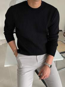 DAZY Men Ribbed Knit Jumper